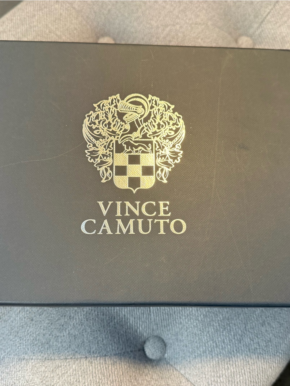 Vince Camuto Black Box with Gold Crest Logo